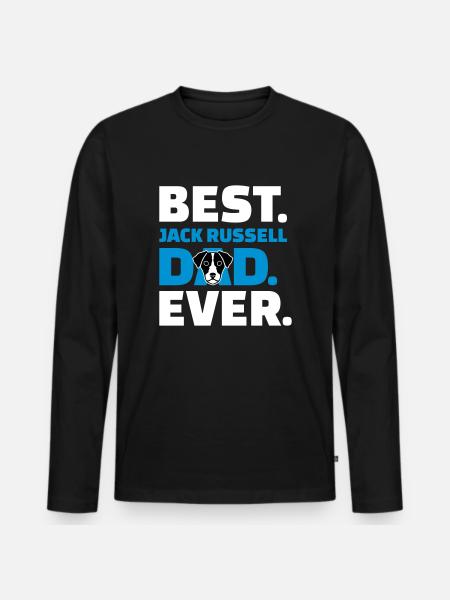 Jack Russell - Männer Premium Bio Langarmshirt - Schwarz