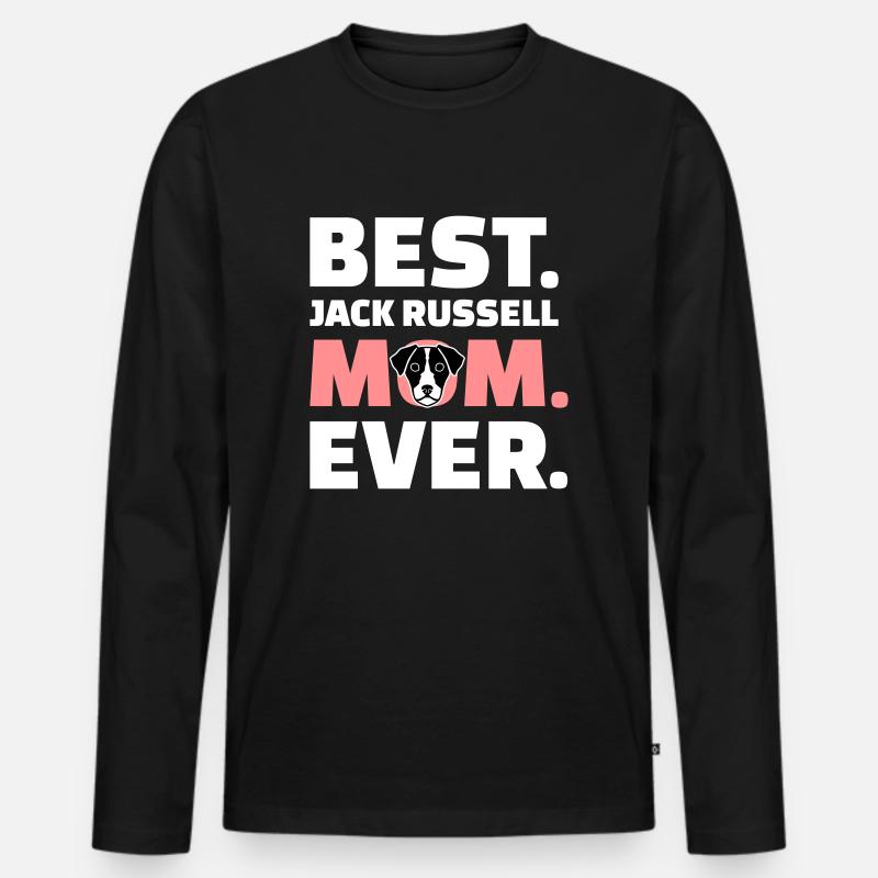Jack Russell - Männer Premium Bio Langarmshirt - Schwarz