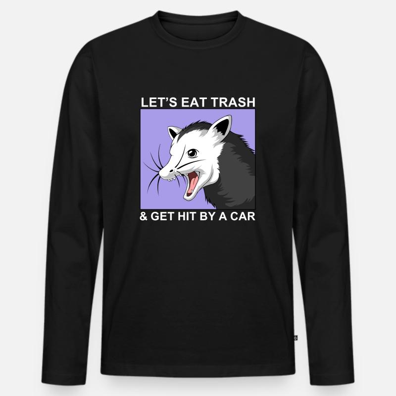 Opossum - Männer Premium Bio Langarmshirt - Schwarz