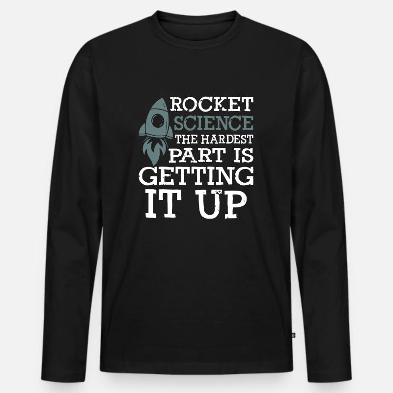 Rocket Science - Männer Premium Bio Langarmshirt - Schwarz