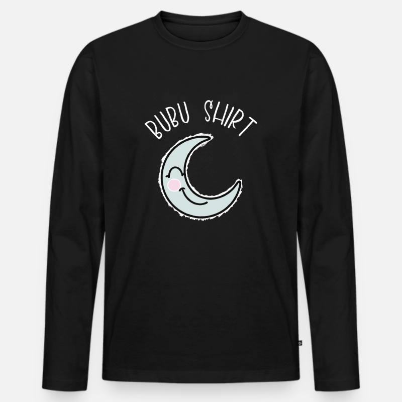 Bubu Sleeping Moon Gift Idea - Men's Premium Organic Long Sleeve Shirt - black