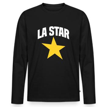 La STAR - T-shirt manches longues Premium bio Homme - noir - Devant - Nico (187cm)