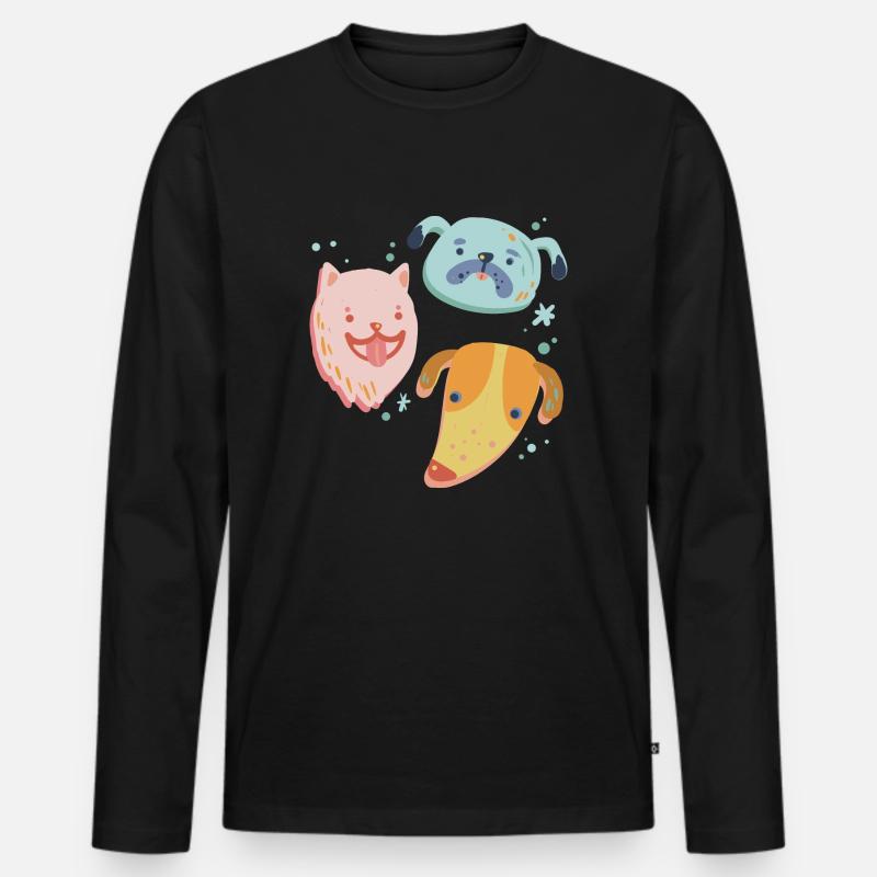 Hund - Männer Premium Bio Langarmshirt - Schwarz