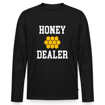 Abeille marchand de miel apiculteur disant - T-shirt manches longues Premium bio Homme - noir - Devant - Nico (187cm)
