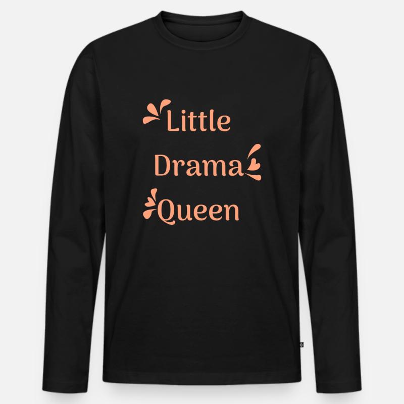 Little Dramq Queen - Männer Premium Bio Langarmshirt - Schwarz