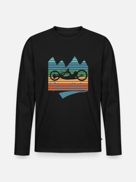 Handbike Mountain - Männer Premium Bio Langarmshirt - Schwarz
