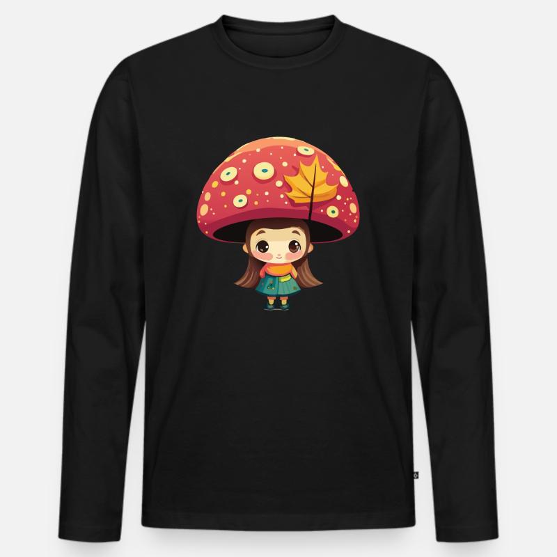 Pilz - Männer Premium Bio Langarmshirt - Schwarz