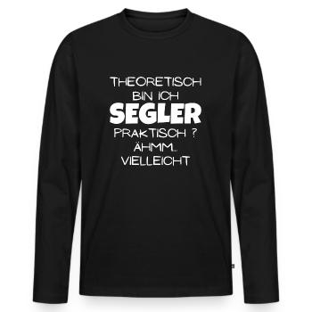 Theoretisch Segler - Männer Premium Bio Langarmshirt - Schwarz - Vorne - Nico (187cm)