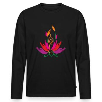 Umarmende Hände - Männer Premium Bio Langarmshirt - Schwarz - Vorne - Nico (187cm)