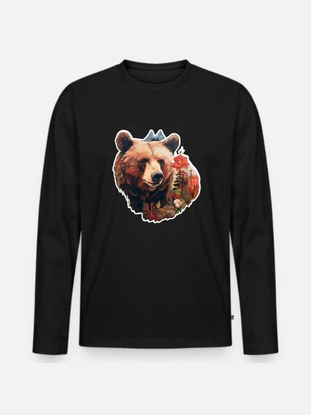 Bear in the wild - Men's Premium Organic Long Sleeve Shirt - black