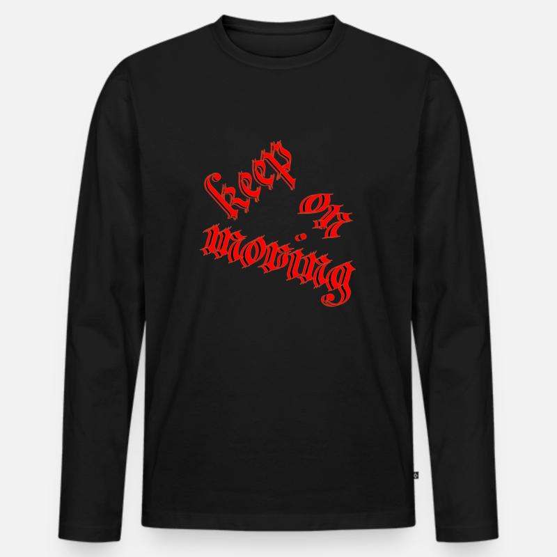 Keep on moving - Männer Premium Bio Langarmshirt - Schwarz