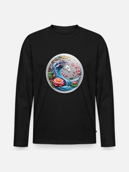 Asian Dragon - Men's Premium Organic Long Sleeve Shirt - black