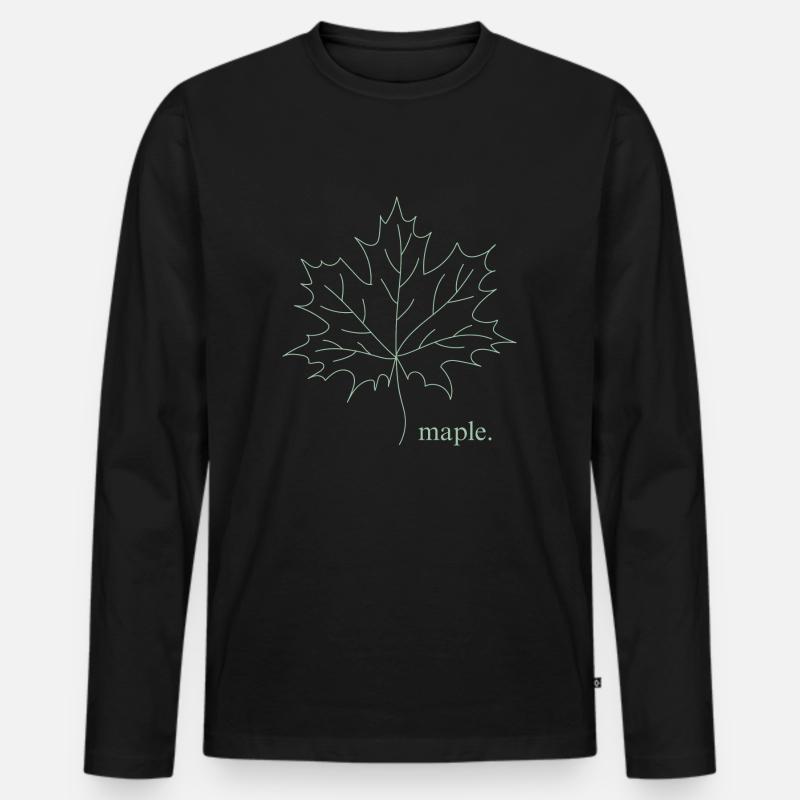 maple. - Männer Premium Bio Langarmshirt - Schwarz