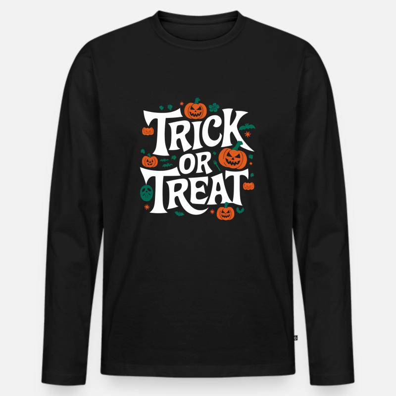 Trick or Treat - Männer Premium Bio Langarmshirt - Schwarz