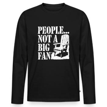 Mieux vaut rester pour soi - T-shirt manches longues Premium bio Homme - noir - Devant - Nico (187cm)