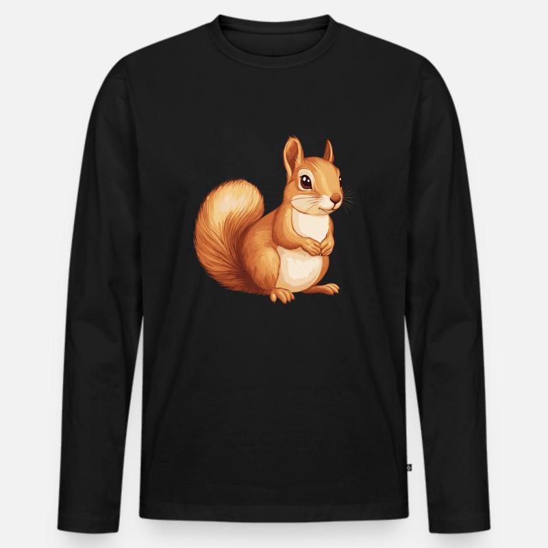 Eichhörnchen - Männer Premium Bio Langarmshirt - Schwarz