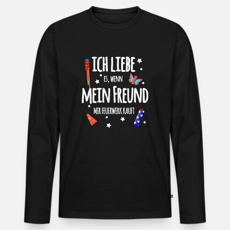 Pyro Freund - Männer Premium Bio Langarmshirt - Schwarz