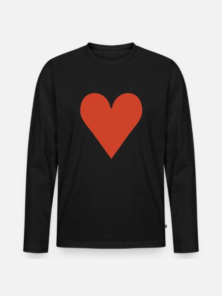 Heart / love - Men's Premium Organic Long Sleeve Shirt - black