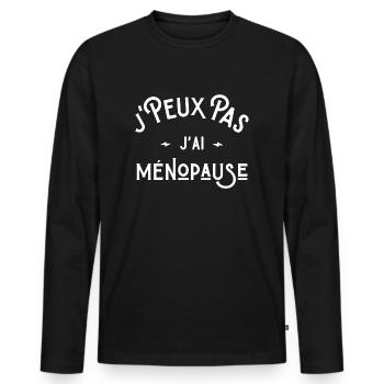 je peux pas j'ai ménopause idée cadeau humour - T-shirt manches longues Premium bio Homme - noir - Devant - Nico (187cm)