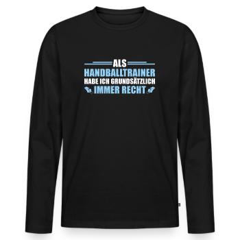 Handball Verein Handballtrainer - Männer Premium Bio Langarmshirt - Schwarz - Vorne - Nico (187cm)