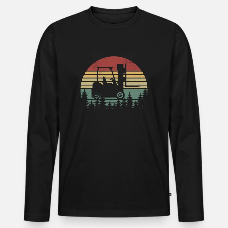 Lustige Gabelstaplerfahrer-Kunst - Gabelstaplerfahrer - Männer Premium Bio Langarmshirt - Schwarz