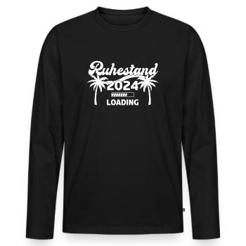 Ruhestand 2024 Loading - Männer Premium Bio Langarmshirt - Schwarz - Vorne - Nico (187cm)
