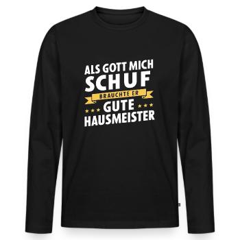Quand Dieu m’a créé, il avait besoin de bons gardiens - T-shirt manches longues Premium bio Homme - noir - Devant - Nico (187cm)