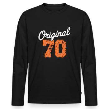 Original 70 - 55 ans d’anniversaire - T-shirt manches longues Premium bio Homme - noir - Devant - Nico (187cm)