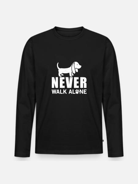 Never walk alone - T-shirt manches longues Premium bio Homme - noir