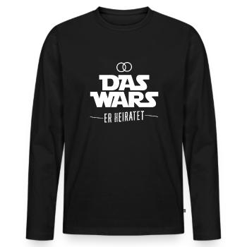 Das Wars er heiratet | JGA T-Shirt - Männer Premium Bio Langarmshirt - Schwarz - Vorne - Nico (187cm)