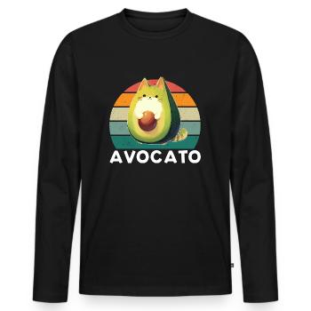 Avocato - Avocadodesign - Männer Premium Bio Langarmshirt - Schwarz - Vorne - Nico (187cm)