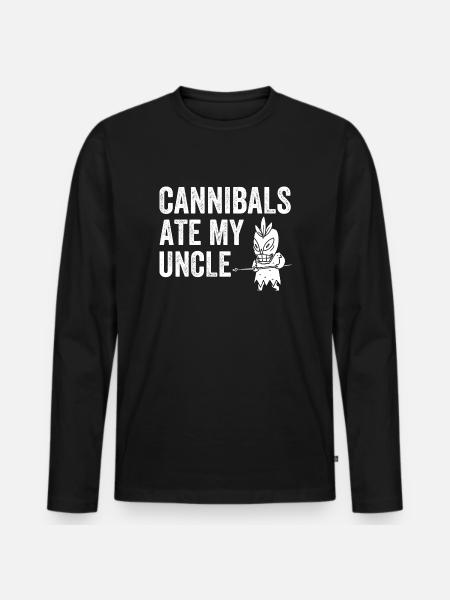 Cannibals Ate My Uncle - Men's Premium Organic Long Sleeve Shirt - black