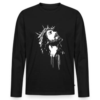 Jesus Christ Religious Christian - Men's Premium Organic Long Sleeve Shirt - black - Front - Nico (187cm)