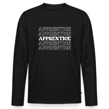 Apprentice Trainee Apprentice Novice Learner - Men's Premium Organic Long Sleeve Shirt - black - Front - Nico (187cm)