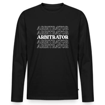 Arbitre Arbitre Juge Arbitre Médiateur Arbitre - T-shirt manches longues Premium bio Homme - noir - Devant - Nico (187cm)