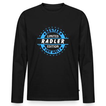 Bester Radler der Welt - Männer Premium Bio Langarmshirt - Schwarz - Vorne - Nico (187cm)