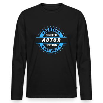Bester Autor der Welt - Männer Premium Bio Langarmshirt - Schwarz - Vorne - Nico (187cm)