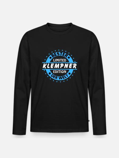 Bester Klempner der Welt - Männer Premium Bio Langarmshirt - Schwarz