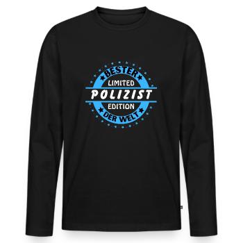 Best cop in the world - Men's Premium Organic Long Sleeve Shirt - black - Front - Nico (187cm)