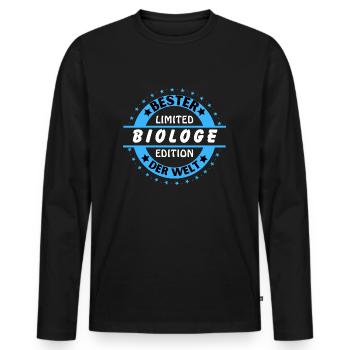 Bester Biologe der Welt - Männer Premium Bio Langarmshirt - Schwarz - Vorne - Nico (187cm)