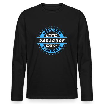 Best educator in the world - Men's Premium Organic Long Sleeve Shirt - black - Front - Nico (187cm)