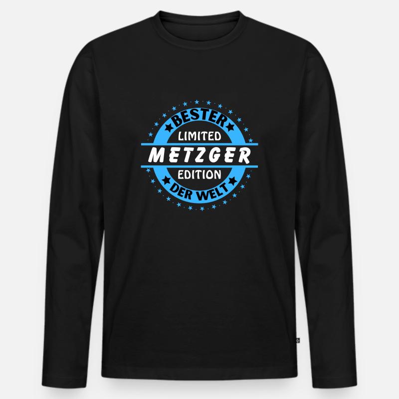 Bester Metzger der Welt - Männer Premium Bio Langarmshirt - Schwarz