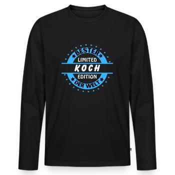Meilleur chef du monde - T-shirt manches longues Premium bio Homme - noir - Devant - Nico (187cm)