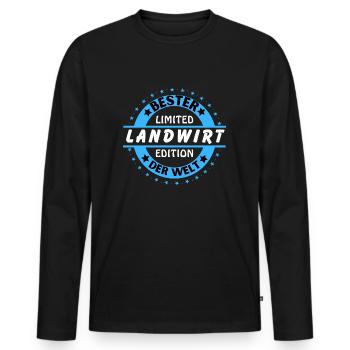 Best farmer in the world - Men's Premium Organic Long Sleeve Shirt - black - Front - Nico (187cm)