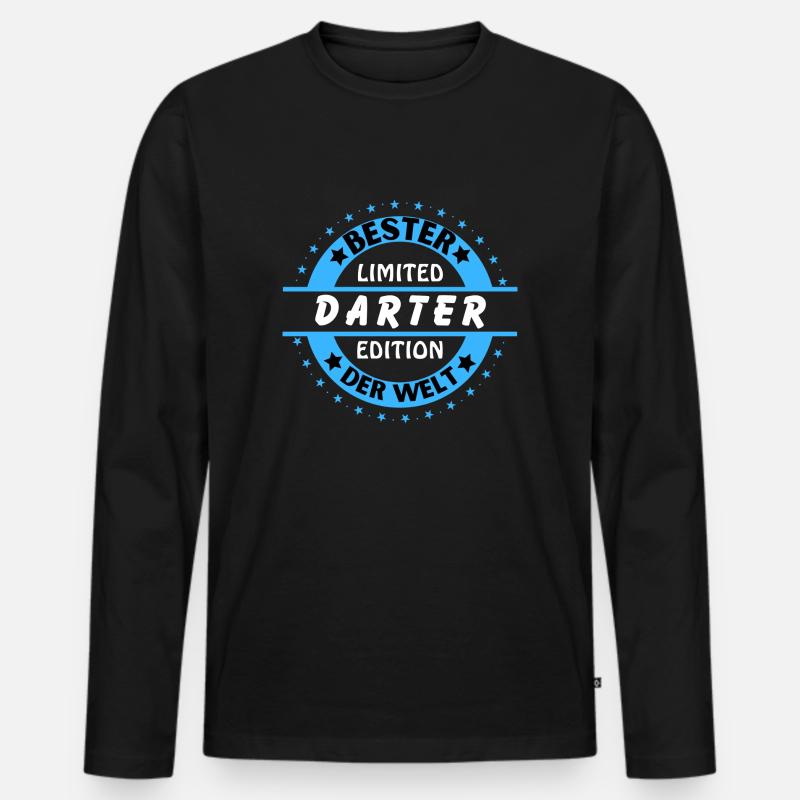 Bester Darter der Welt - Männer Premium Bio Langarmshirt - Schwarz