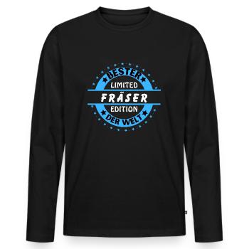 Meilleur cutter au monde - T-shirt manches longues Premium bio Homme - noir - Devant - Nico (187cm)