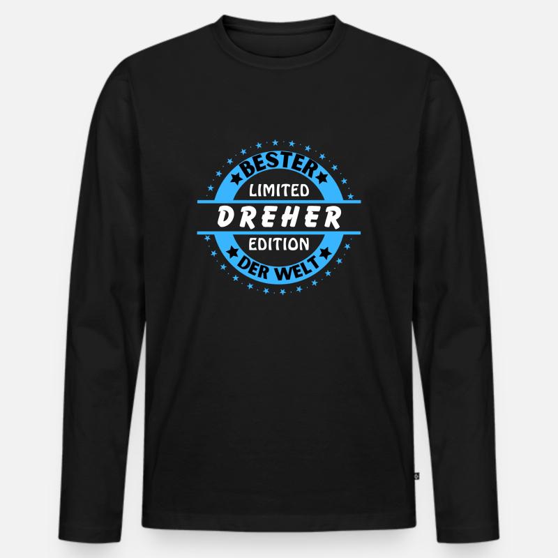 Bester Dreher der Welt - Männer Premium Bio Langarmshirt - Schwarz