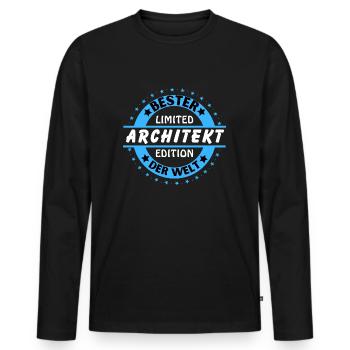 Meilleur architecte du monde - T-shirt manches longues Premium bio Homme - noir - Devant - Nico (187cm)