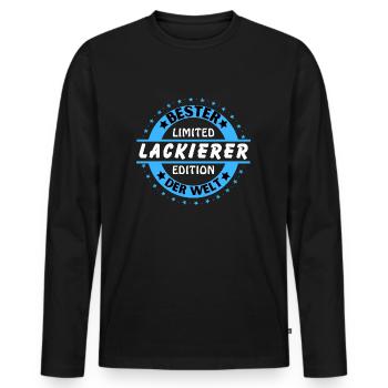 Meilleur peintre du monde - T-shirt manches longues Premium bio Homme - noir - Devant - Nico (187cm)