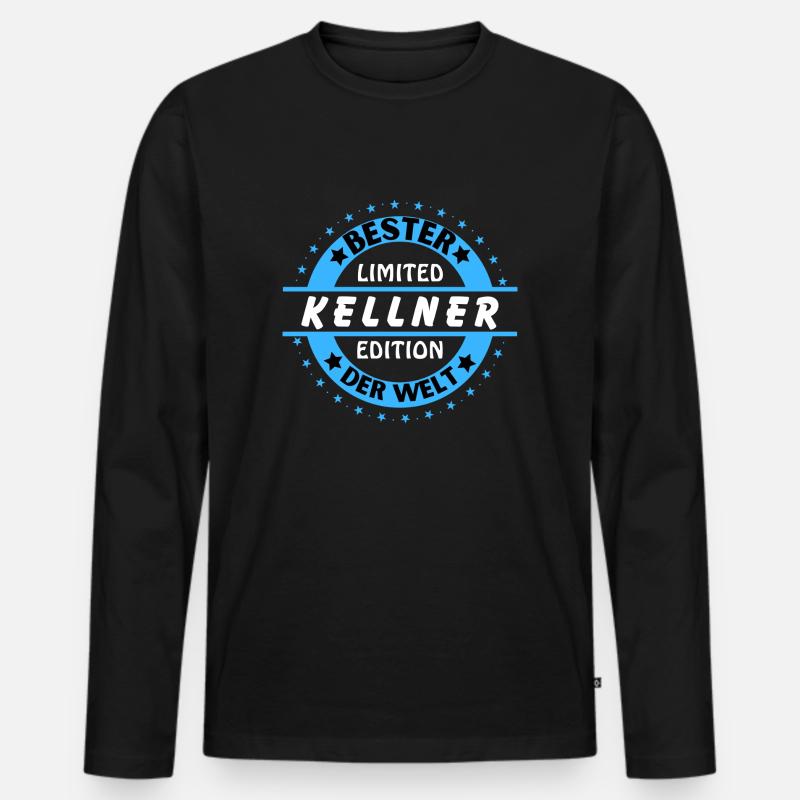 Bester Kellner der Welt - Männer Premium Bio Langarmshirt - Schwarz